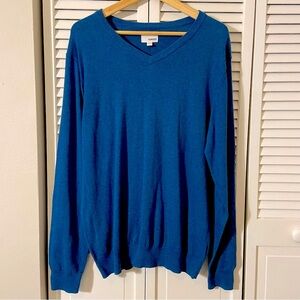 NEW Sonoma Fine Gauge Marine Blue Knit Pullover Sweater Large L NWT